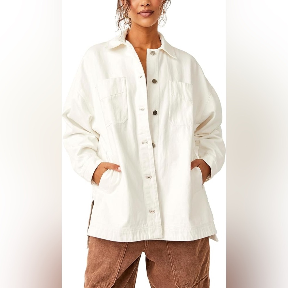 🎉LAST PIECE🎉Free People We The Free Madison City Denim Jacket Optic‎ White